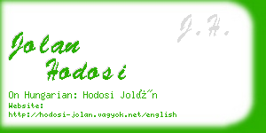 jolan hodosi business card